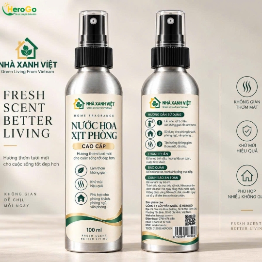Nước Hoa Xịt Phòng & Ô Tô Nhà Xanh Việt Cao Cấp – Hương Thơm Dịu Nhẹ, Khử Mùi Hiệu Quả