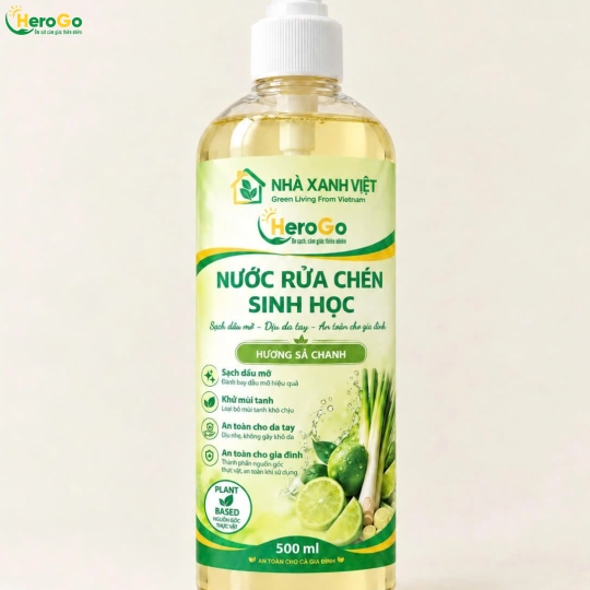Nước Rửa Chén Sinh Học Sả Chanh HeroGo