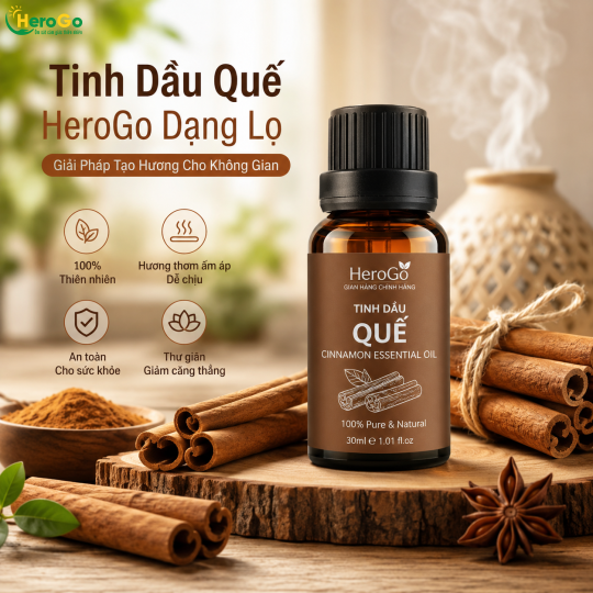 Tinh Dầu Quế Treo Phòng HeroGo – Tạo Hương Thơm Dễ Chịu