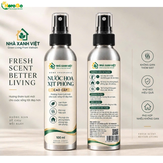 Nước Hoa Xịt Phòng & Ô Tô Nhà Xanh Việt Cao Cấp – Hương Thơm Dịu Nhẹ, Khử Mùi Hiệu Quả