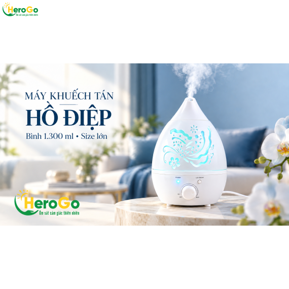 Máy Khuếch Tán Tinh Dầu Hồ Điệp 1.300 ml [Size lớn]